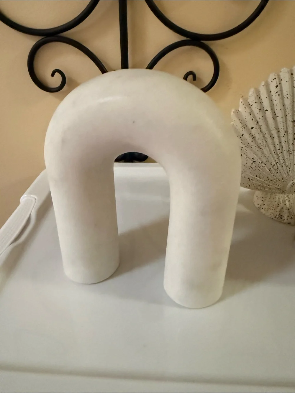 Checker Ceramic Vase in Taupe and White and home accents
